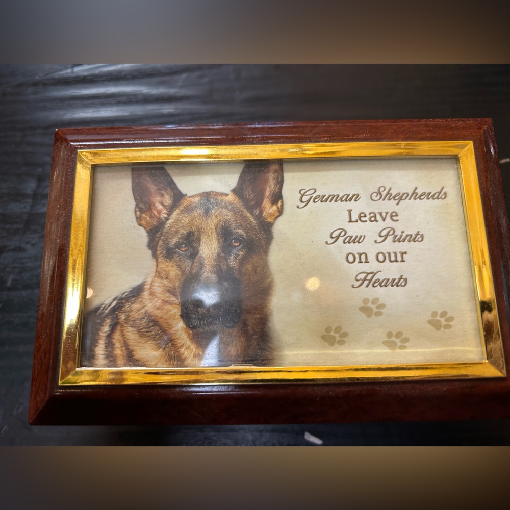 German Shepherds Leave Paw Prints On Our Hearts" Music Box